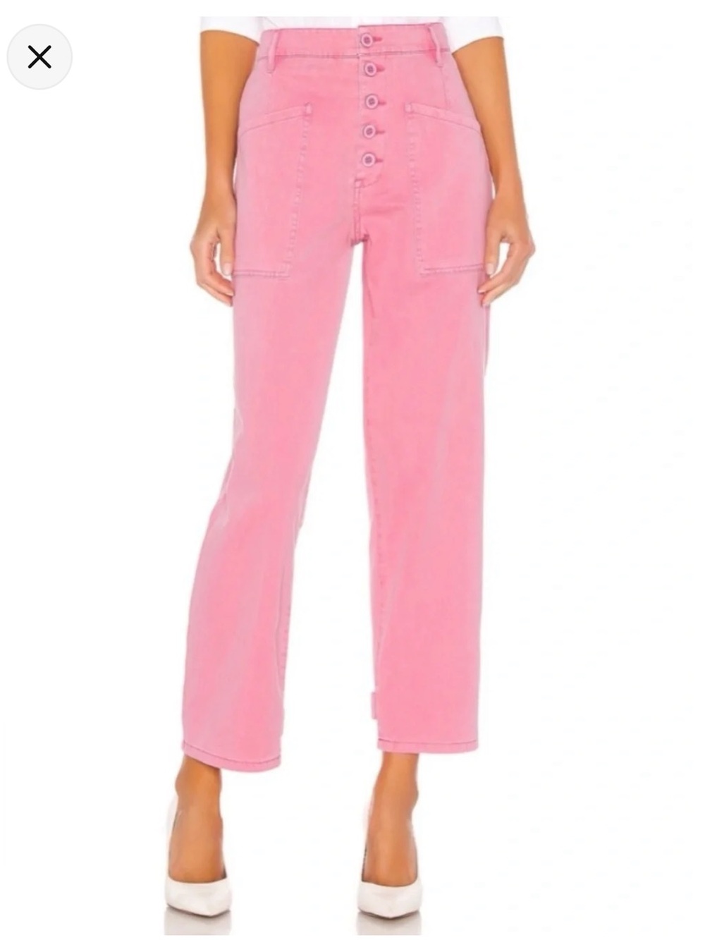 Pistola - Button-Front High-Waist Pink Utility Jeans size 26